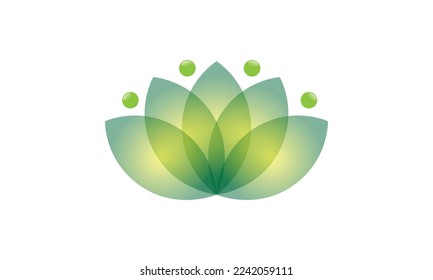 Abstract flower logo design. Linear lotus vector design. Elegant water lily logotype