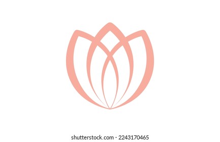 Abstract flower logo design. Linear lotus vector design. Elegant water lily logotype	