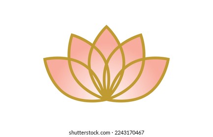 Resumen del diseño del logo de la flor. Diseño vectorial de loto lineal. Logotipo elegante de lirio acuático	