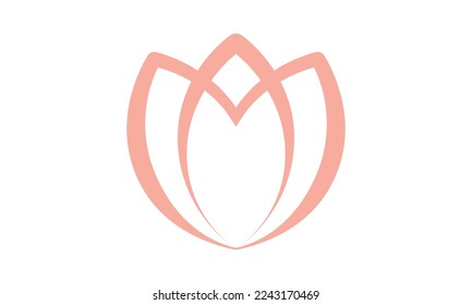 Abstract flower logo design. Linear lotus vector design. Elegant water lily logotype	