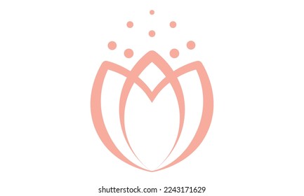 Abstract flower logo design. Linear lotus vector design. Elegant water lily logotype	