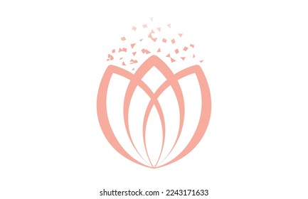 Abstract flower logo design. Linear lotus vector design. Elegant water lily logotype	