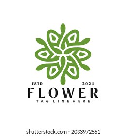 Resumen Diseño de logotipos de flores, diseño de logotipos abstractos para plantillas