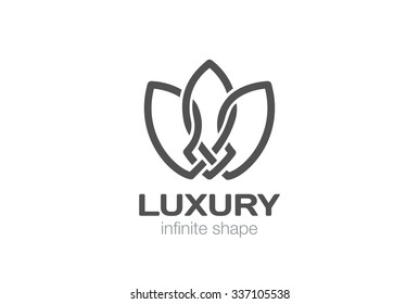 Abstract Flower Logo design loop vector template Celtic style. Creative infinite looped shape Luxury Fashion logotype concept icon.