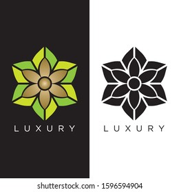 abstract flower logo design luxury premium icon
