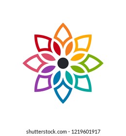 Abstract Flower Logo Design Template