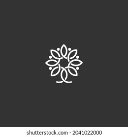 Plantilla de diseño de logotipo de flor abstracta