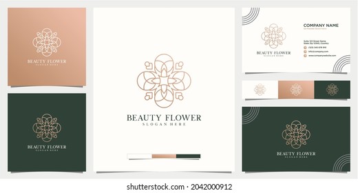 Abstract flower logo design template
