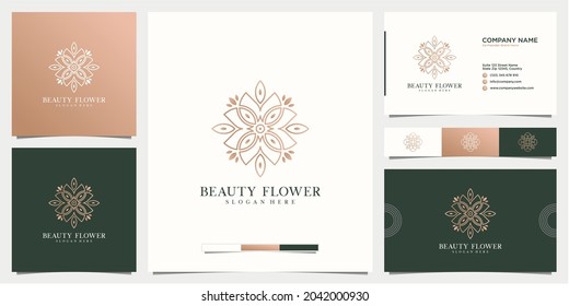 Plantilla de diseño del logotipo de la flor abstracta