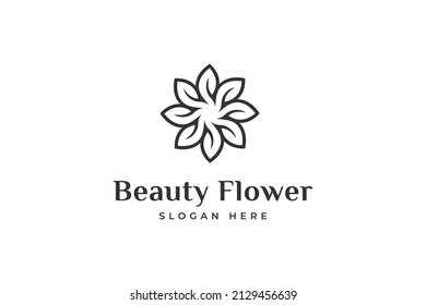 abstract flower logo design template.