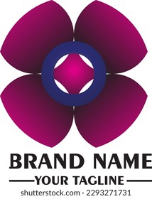 abstract flower logo design template vector