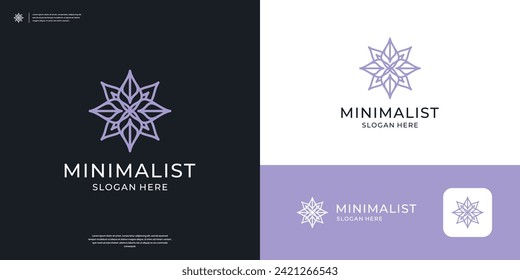 Abstract flower logo design template