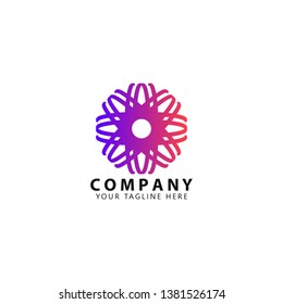 Abstract Flower Logo Design Templates with colorful