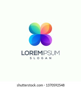 abstract flower logo design vector illustration ready to use