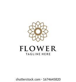 abstract flower logo design vector