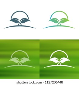 Abstract flower logo. Foliate decorative element.