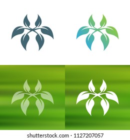 Abstract flower logo. Foliate decorative element.