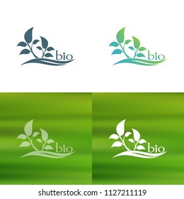 Abstract flower logo. Foliate decorative element.
