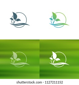 Abstract flower logo. Foliate decorative element.