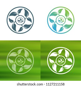 Abstract flower logo. Foliate decorative element.