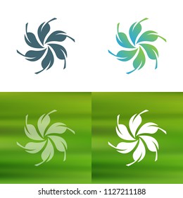 Abstract flower logo. Foliate decorative element.