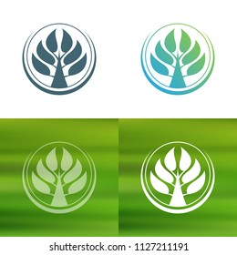Abstract flower logo. Foliate decorative element.