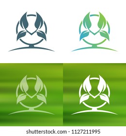Abstract flower logo. Foliate decorative element.