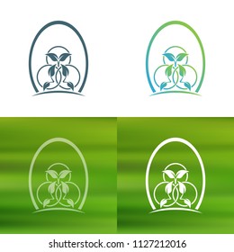 Abstract flower logo. Foliate decorative element.