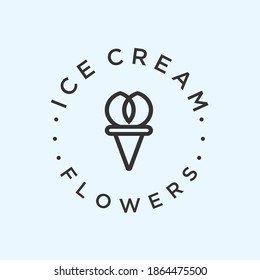 Abstract Flower Logo. Ice Cream Icon