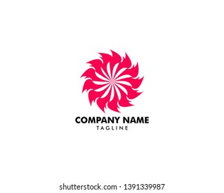 Abstract flower logo icon design