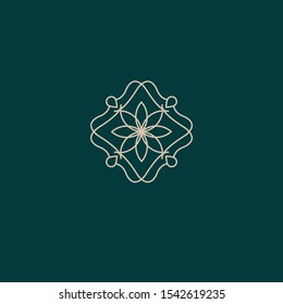 Abstract flower logo icon design. Elegant lotus vector logotype.