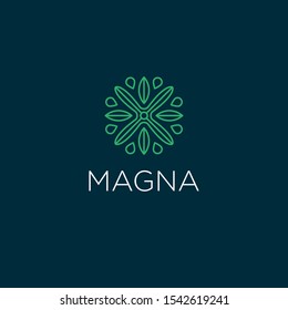 Abstract flower logo icon design. Elegant lotus vector logotype.