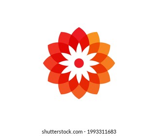 Abstract flower logo icon design. Elegant crown line symbol. Universal premium vector sign