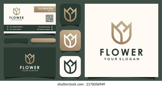 Abstract flower logo icon design.