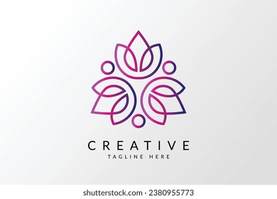 Abstract flower logo icon design. Lotus symbol.