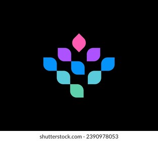 Abstract flower logo icon design. Elegant  Color  vector logotype