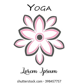 Abstract flower logo icon design leaves and symbols, Yoga