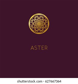 Abstract flower logo icon design. Elegant Golden Daisy  symbol. Template for creating unique luxury design, logo. Universal premium vector sign. Stock vector