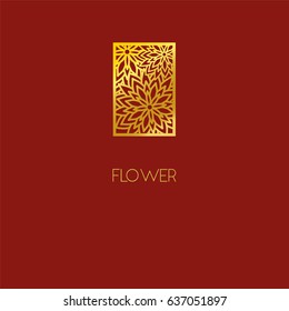 Abstract flower logo icon design. Elegant bouquet of flowers. Template for creating unique luxury design, logo. Universal premium vector sign. Print gold foil - stock vector