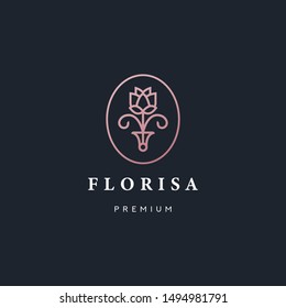 Abstract Flower Logo Icon Template Vector Design Simple and Minimalist
