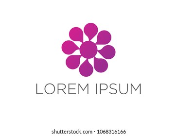 Abstract flower logo icon vector design