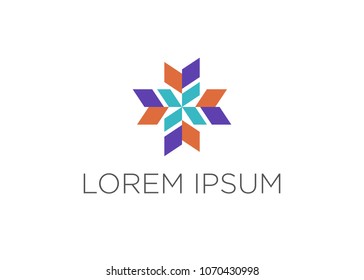 Abstract flower logo icon vector design