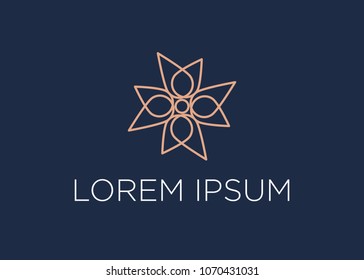 Abstract flower logo icon vector design