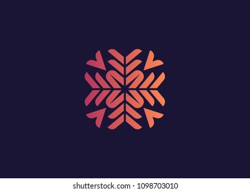 Abstract flower logo icon vector design