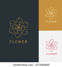 Abstract flower logo icon vector design. Universal creative premium symbol.