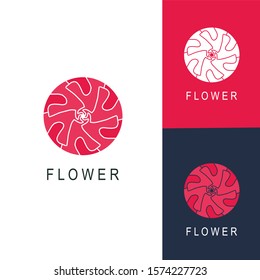 Abstract flower logo icon vector design. Universal creative premium symbol.