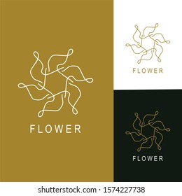 Abstract flower logo icon vector design. Universal creative premium symbol.