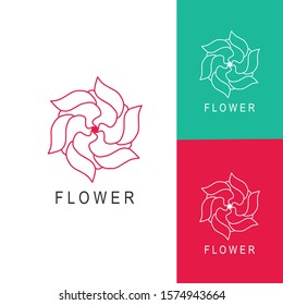 Abstract flower logo icon vector design. Universal creative premium symbol.