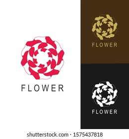 Abstract flower logo icon vector design. Universal creative premium symbol.