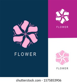 Abstract flower logo icon vector design. Universal creative premium symbol.